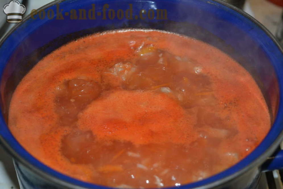 Доматена супа с кюфтета - Как да се готви доматена супа с кюфтета, с една стъпка по стъпка рецепти снимки