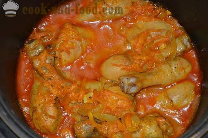 Пилешко бутче в multivarka със зеленчуци и сос - както вкусно да се готви пилешки кълки в multivarka, стъпка по стъпка рецепти снимки