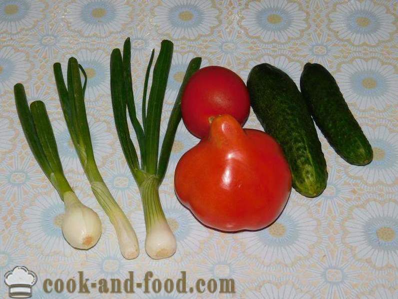 Селската салата със сирене, краставици и домати за обяд или вечеря - как да се подготви зеленчукова салата със сирене, рецепта със снимка