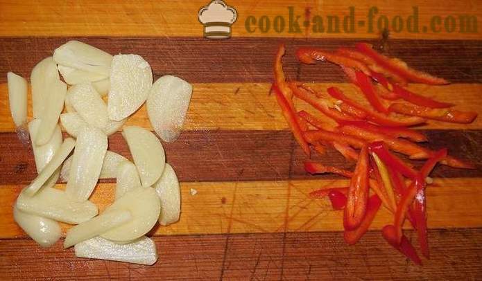 Пържена краставица с люта чушка, чесън и сусам, как да се готвя пържено краставица - стъпка по стъпка рецепти снимки
