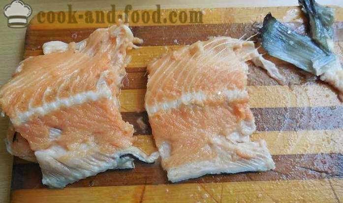 Как да туршия хребети на червена риба с течност дим - вкусни рецепти хребети подсолена сьомга, със снимки