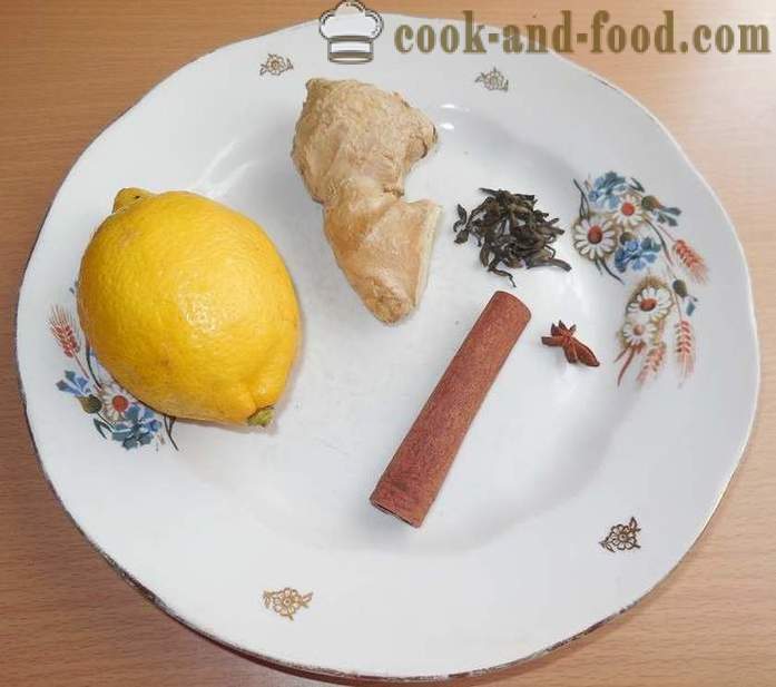 Зелен чай с джинджифил, лимон, мед и подправки - как да варя чай от джинджифил рецепта със снимки.