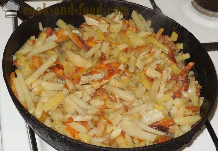 Пържени картофи в тиган с бекон и яйца - как да приготвят вкусни пържени картофи и правилно, стъпка по стъпка рецепта със снимки.
