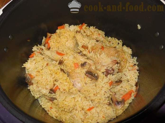 Ориз с пиле и гъби в multivarka или как да се готви ризото в multivarka, стъпка по стъпка рецепта със снимки.