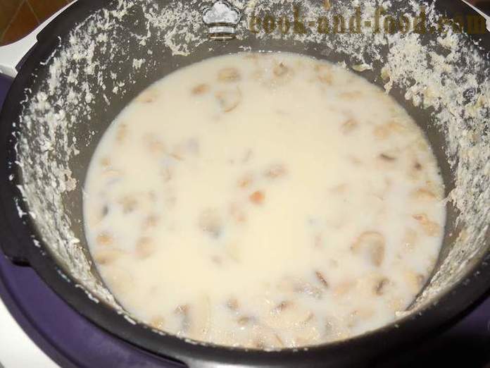 Сирене супа с топено сирене, гъби и пилешко - как да се готви супа сирене в multivarka, стъпка по стъпка рецепта със снимки.
