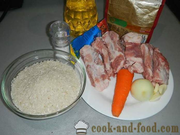 Свинско месо и свеж ориз в multivarka - как да се готвя ориз с месо в multivarka, стъпка по стъпка рецепта със снимки.