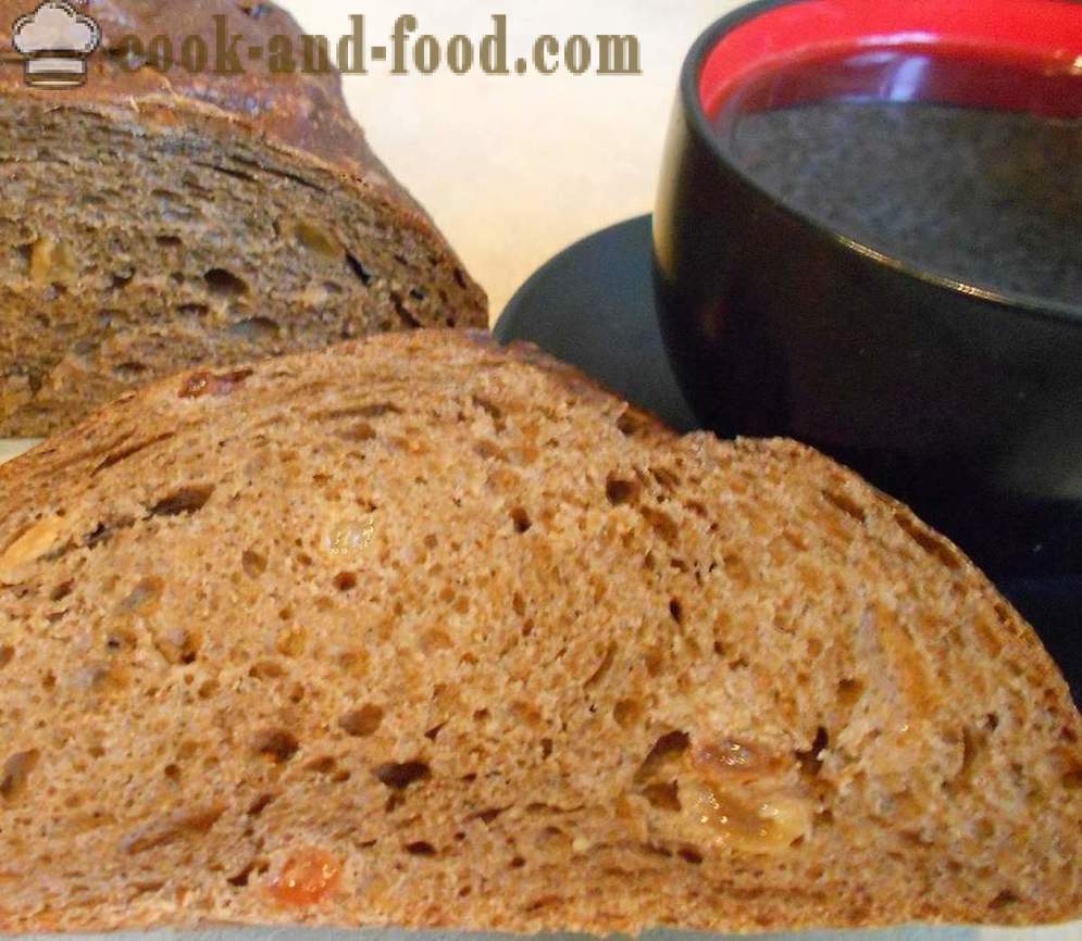 Хляб без мая и закваска за кисело мляко, печен в пещ - пшеница - ръж, домашно проста рецепта със снимка