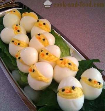 Пълнени яйца със сирене и чесън - студени ястия, рецептата със снимка