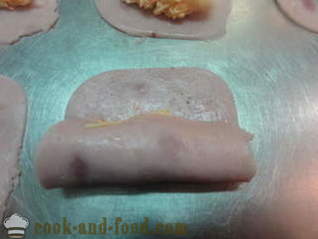 Rolls със сирене и чесън, или пълнени с шунка - вкусна празнична предястие рецепта със снимка